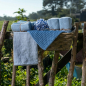 Preview: Gestrickte Topflappen 1 Paar staubiges Blau von Solwang Design
